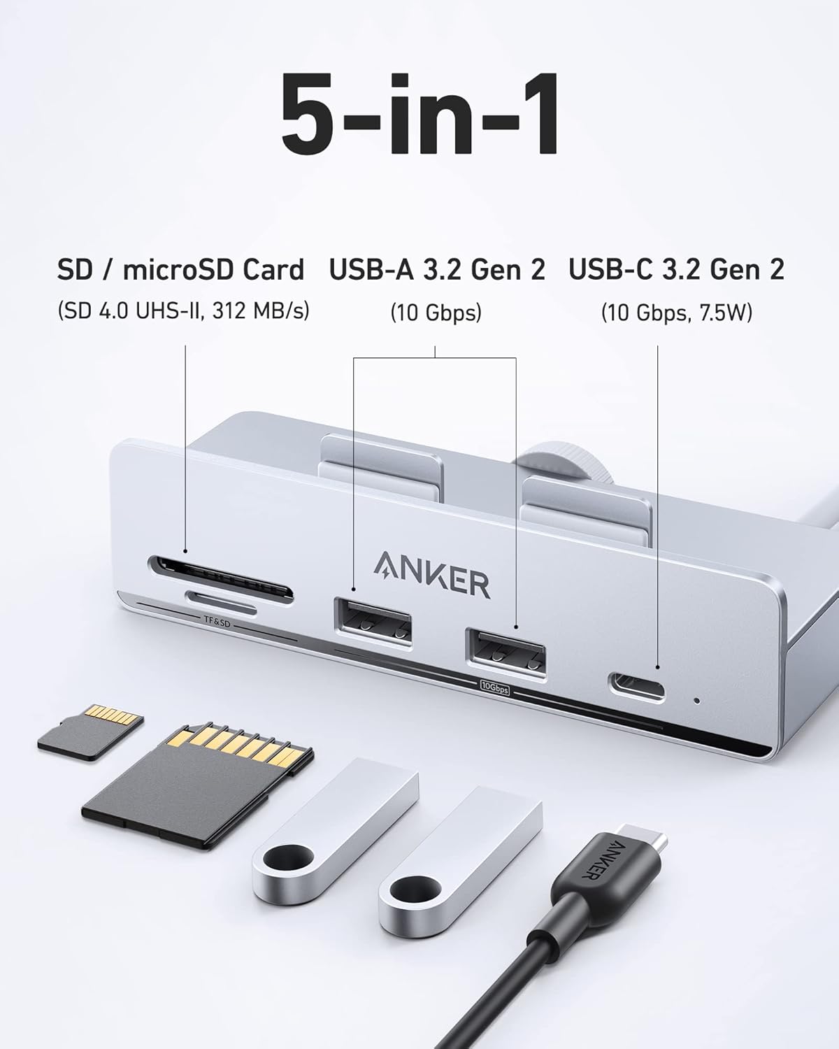 Anker 535 USB-C Hub (5-in-1) for iMac A8353H41