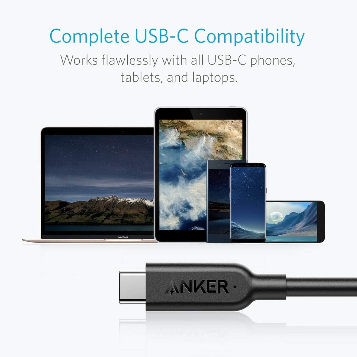Anker Powerline II USB-C to USB-C 3.1 Gen2 (90 cm) with up to 100W PD and10Gbps Data Transfer Rate Black A8485011