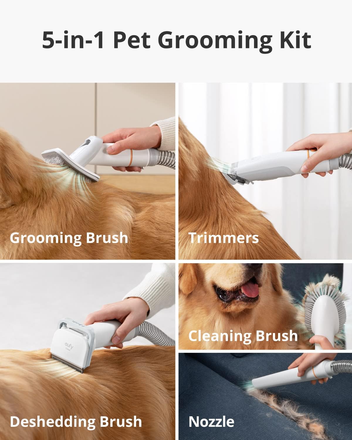 Eufy N930 5-in-1 Pet Grooming Kit with Vacuum