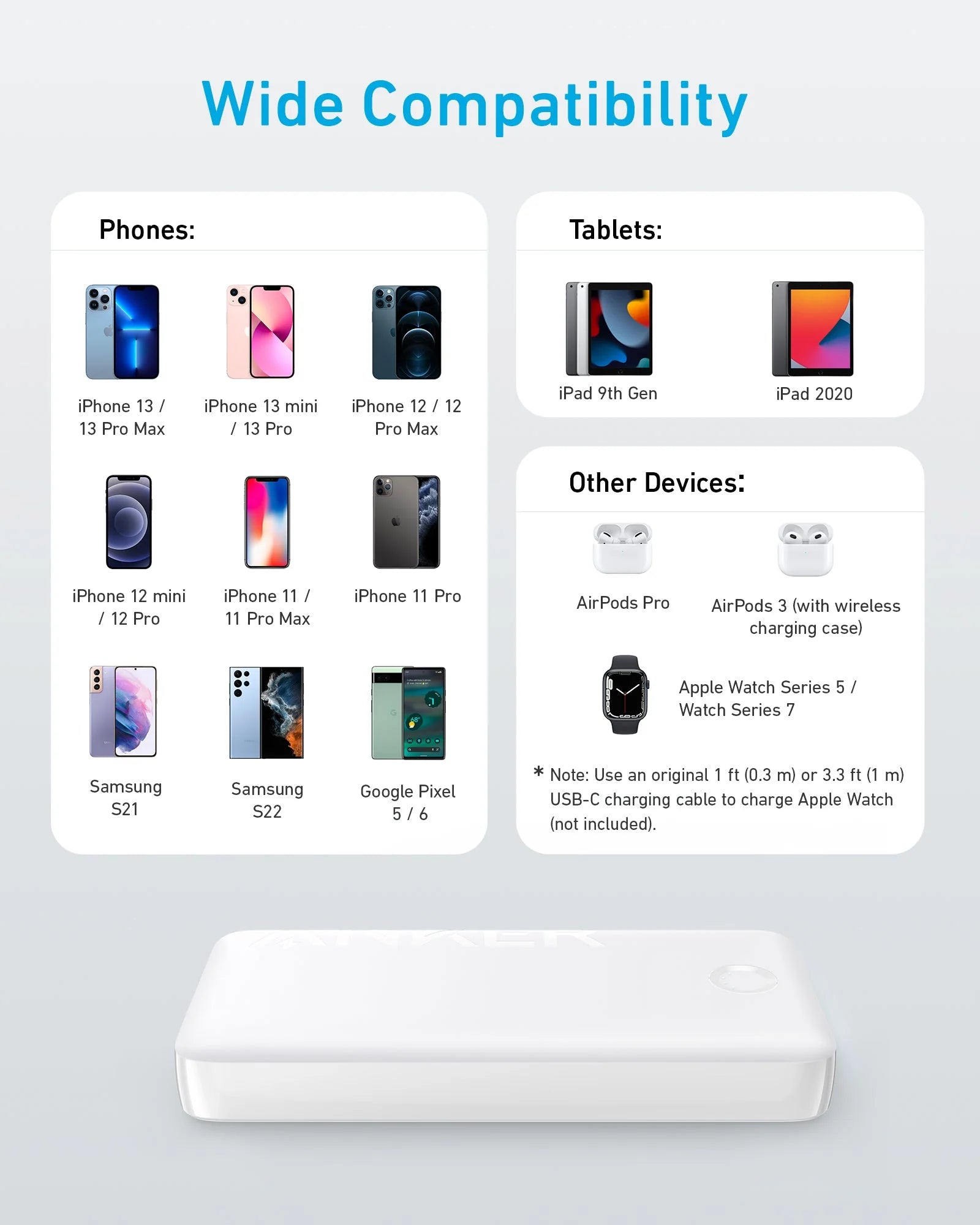 Anker 335 PowerCore 20K Power Bank - White A1288H21