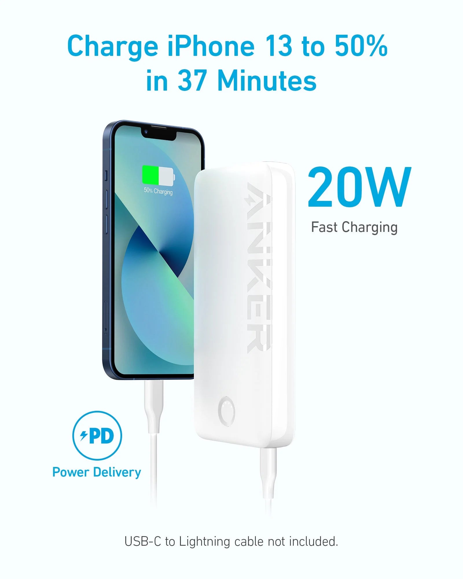 Anker 335 PowerCore 20K Power Bank - White A1288H21