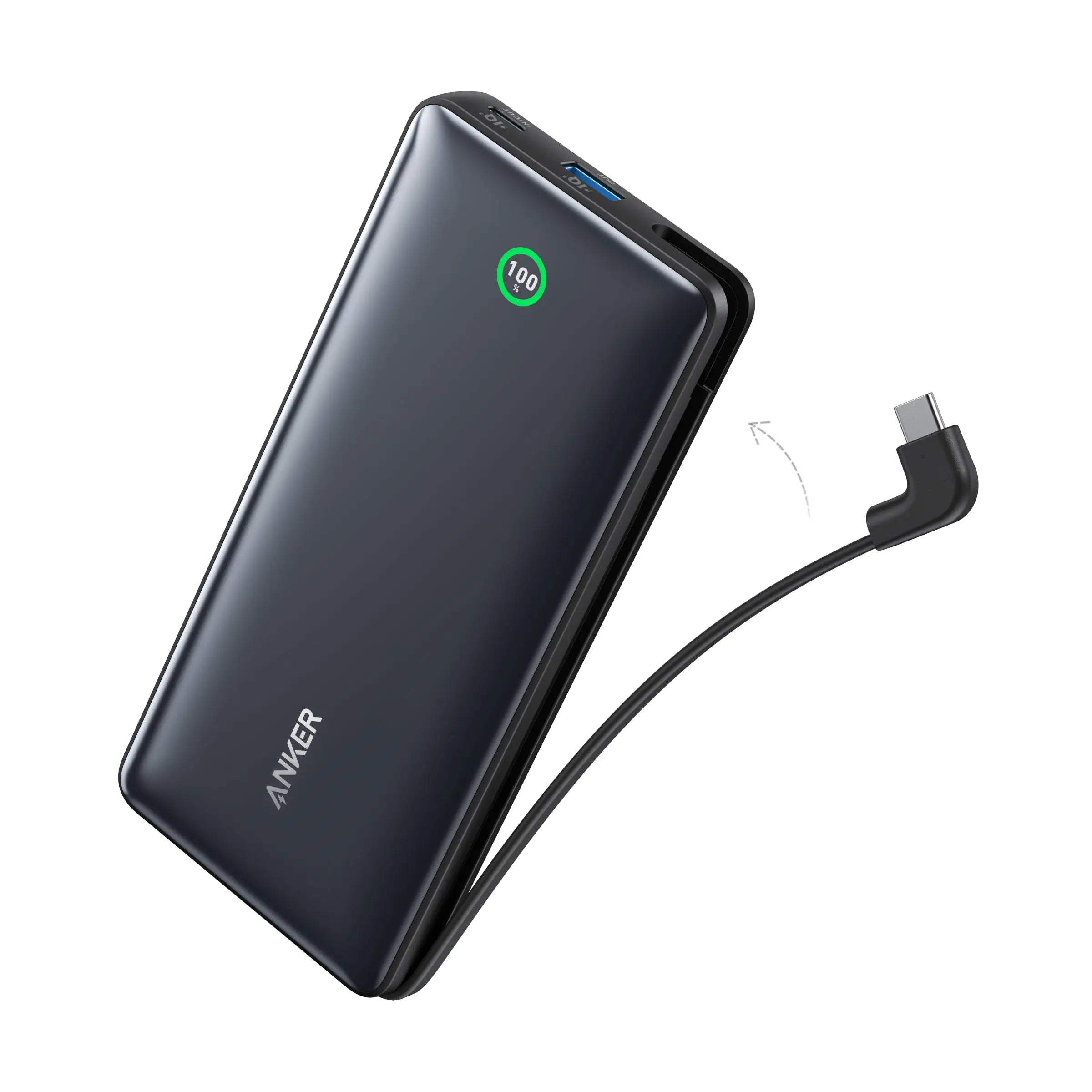 Anker 20000mAh 30W Nano Power Bank with Built-In USB-C Cable - Black A1387H11