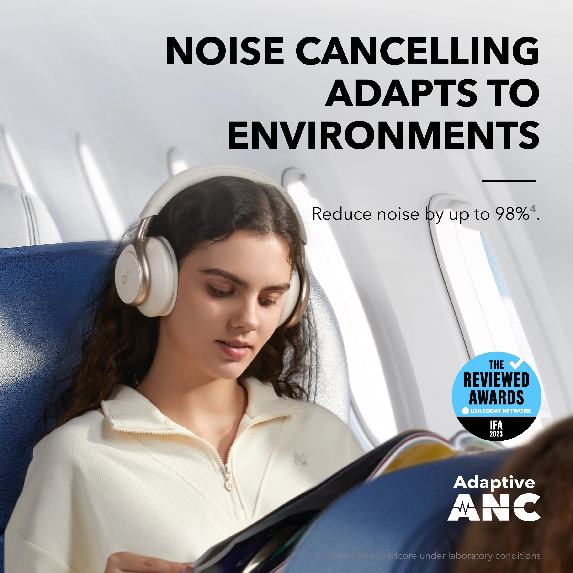 Anker Soundcore Space One Noise Cancelling Wireless Headphones - Latte Cream