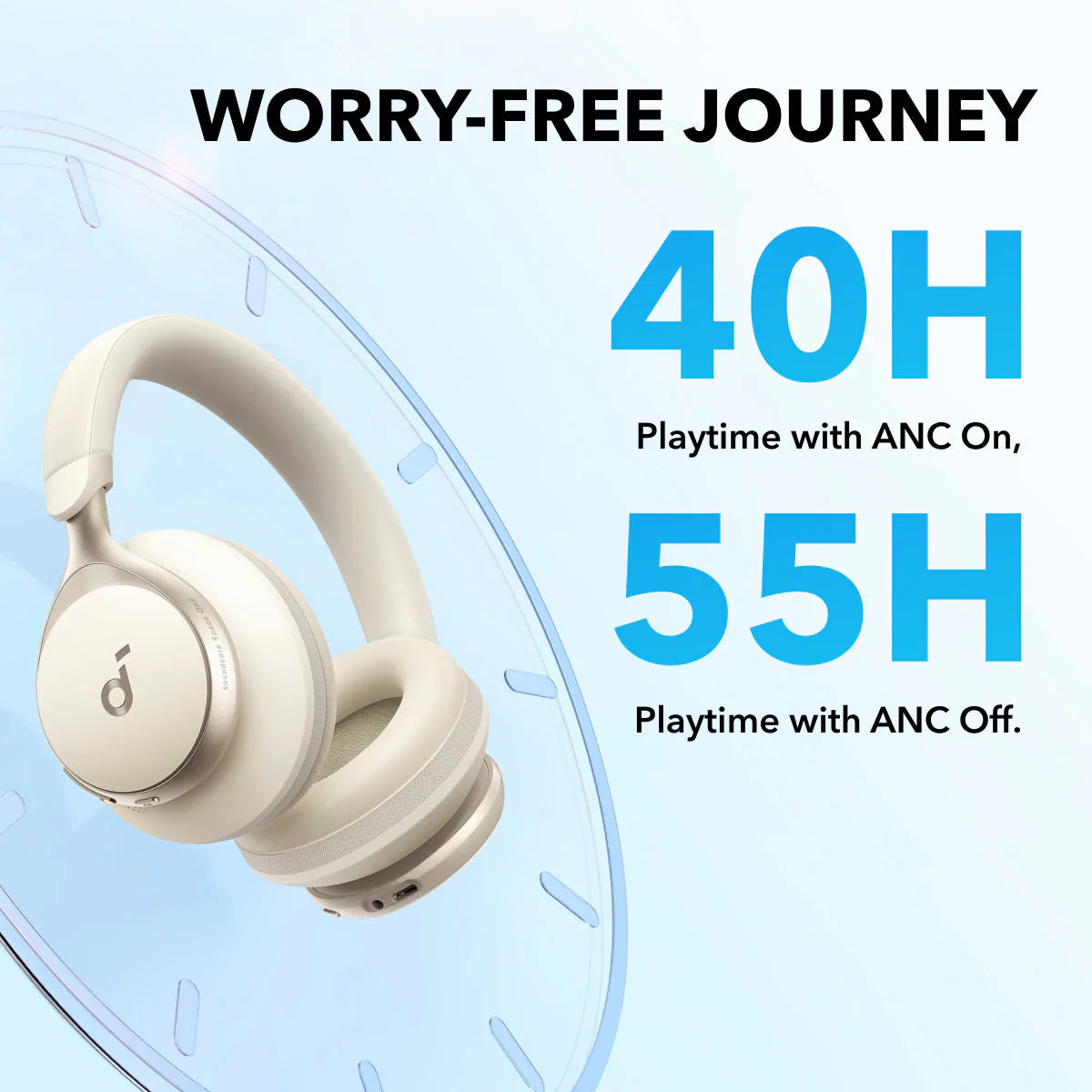 Anker Soundcore Space One Noise Cancelling Wireless Headphones - Latte Cream