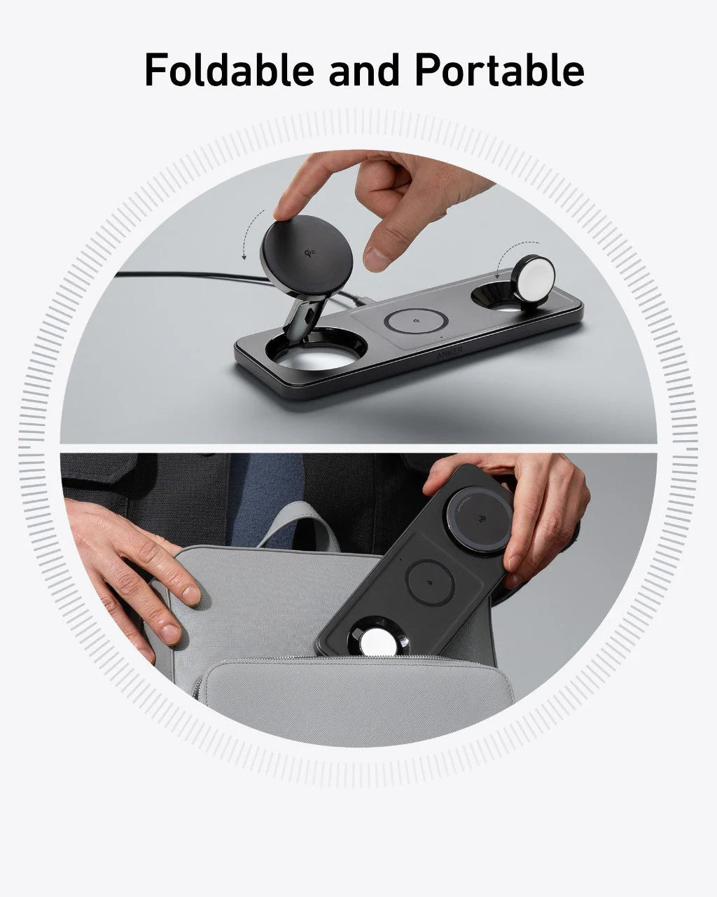 Anker MagGo Foldable Wireless Charging Station (3-in-1 Pad) B25M1T11