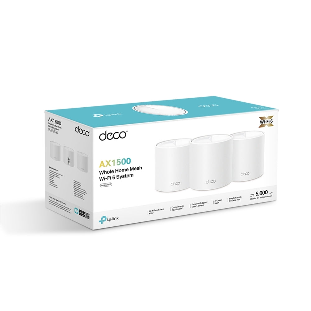 TP-Link Deco X1500 (3-pack) AX1500 Whole Home Mesh Wi-Fi 6 System