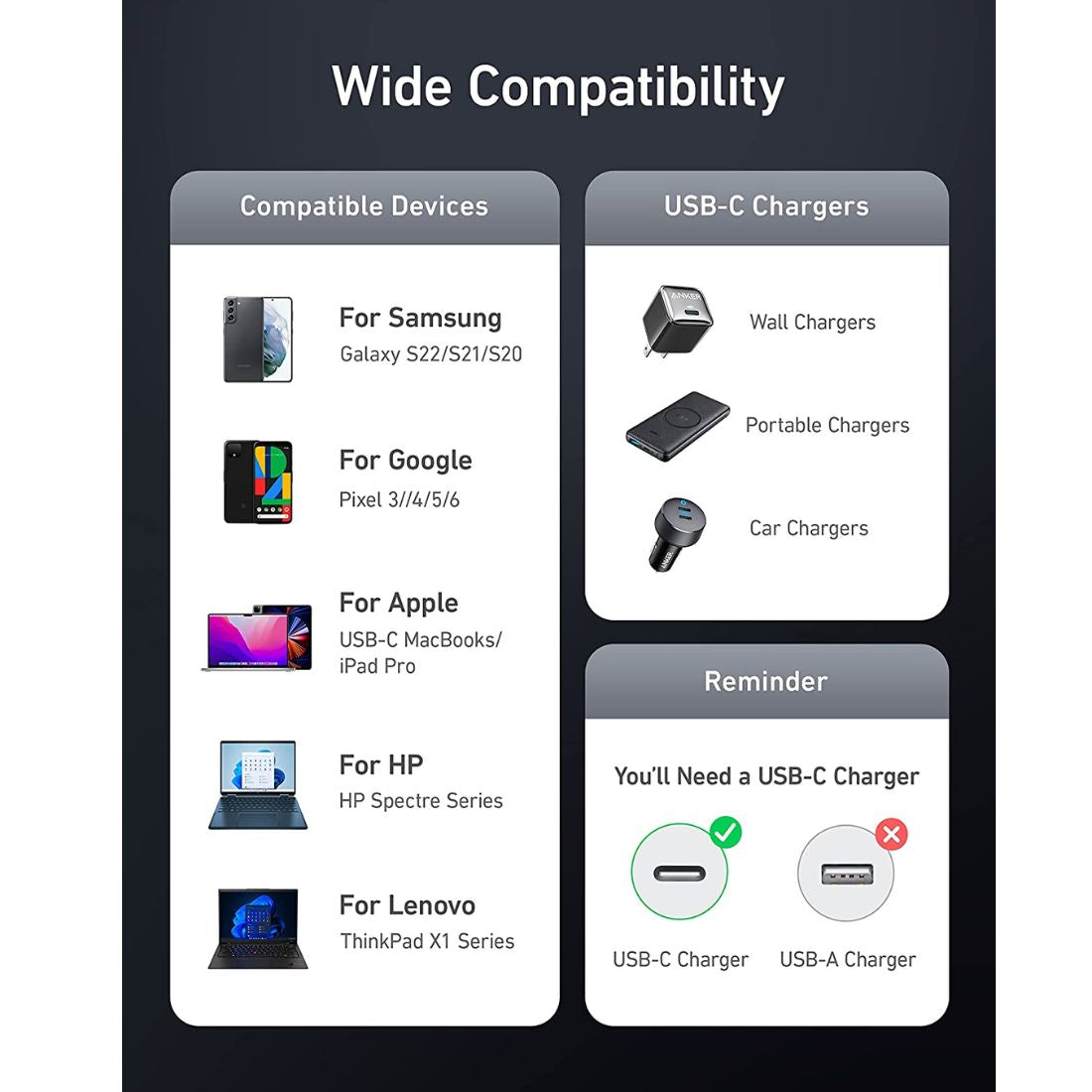 Anker 765 USB-C to USB-C Cable (140W 3ft Nylon) A88650A1