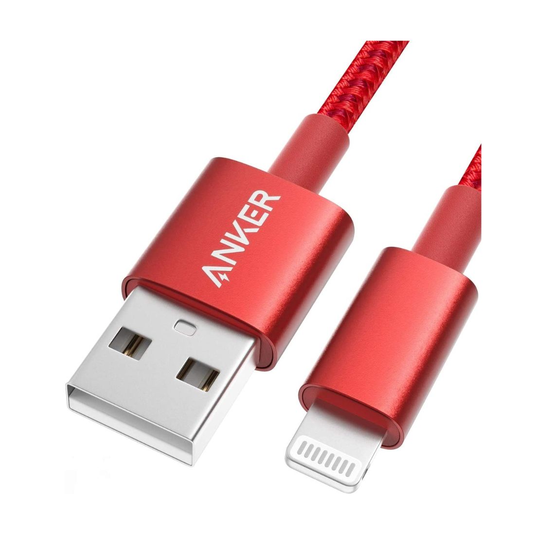 Anker 331 Nylon Cable with Lightning Connector 6ft Red A8153092