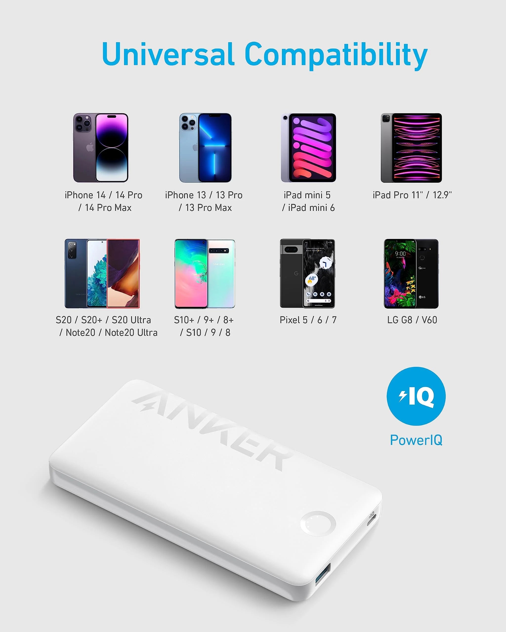 Anker 323 10000mAh Power Bank - White A1334H21