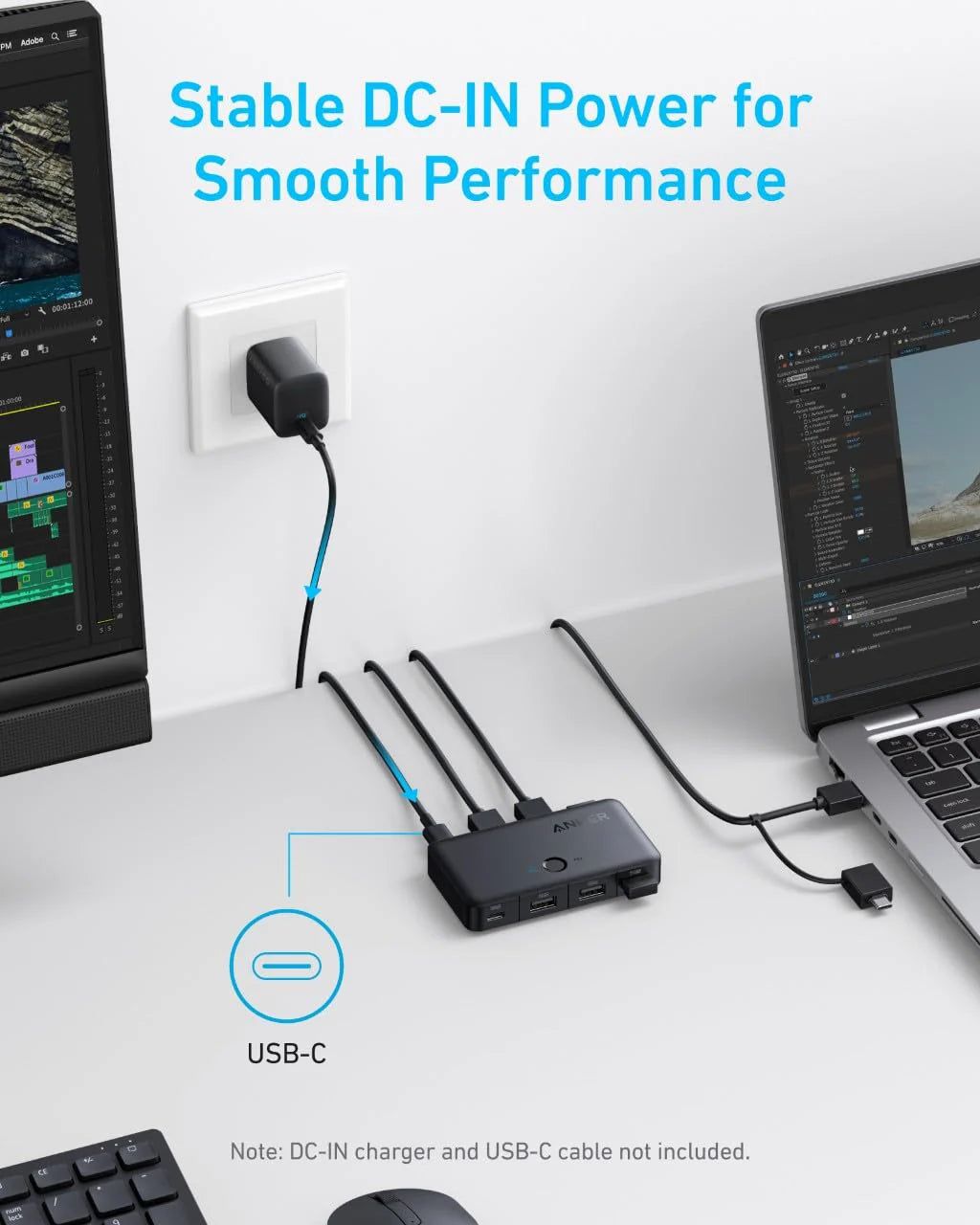 Anker USB 3.0 KVM Switch For Desktop and Laptop A83K30A1