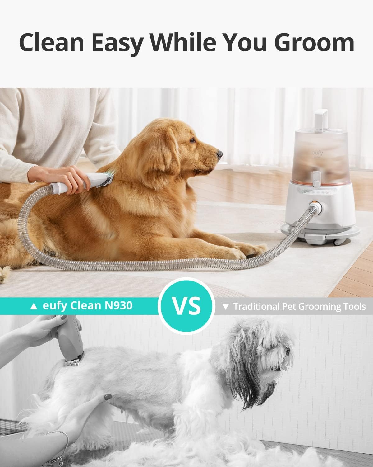 Eufy N930 5-in-1 Pet Grooming Kit with Vacuum
