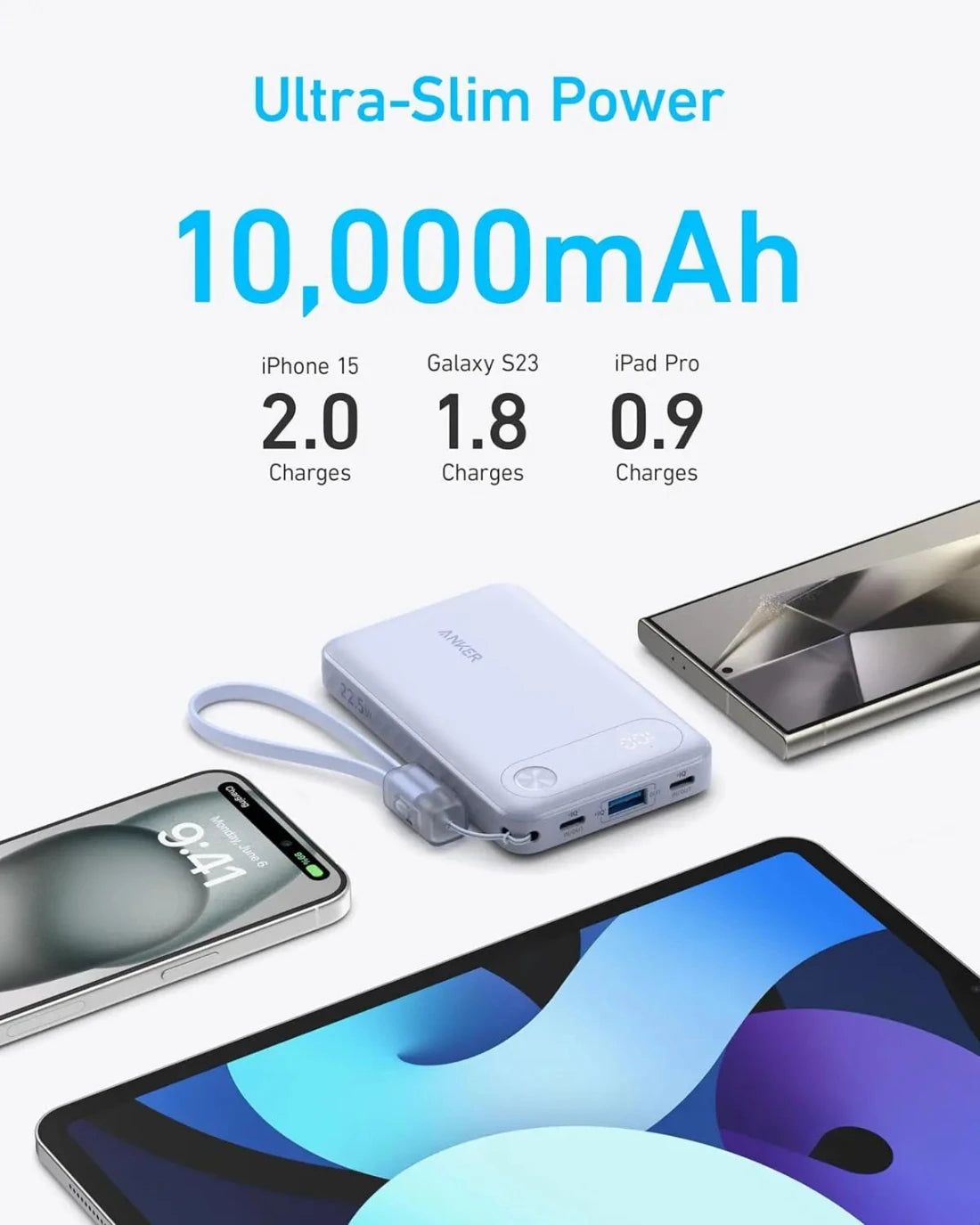 Anker Powercore 10000mAh 22.5W Power Bank - White A1257H21