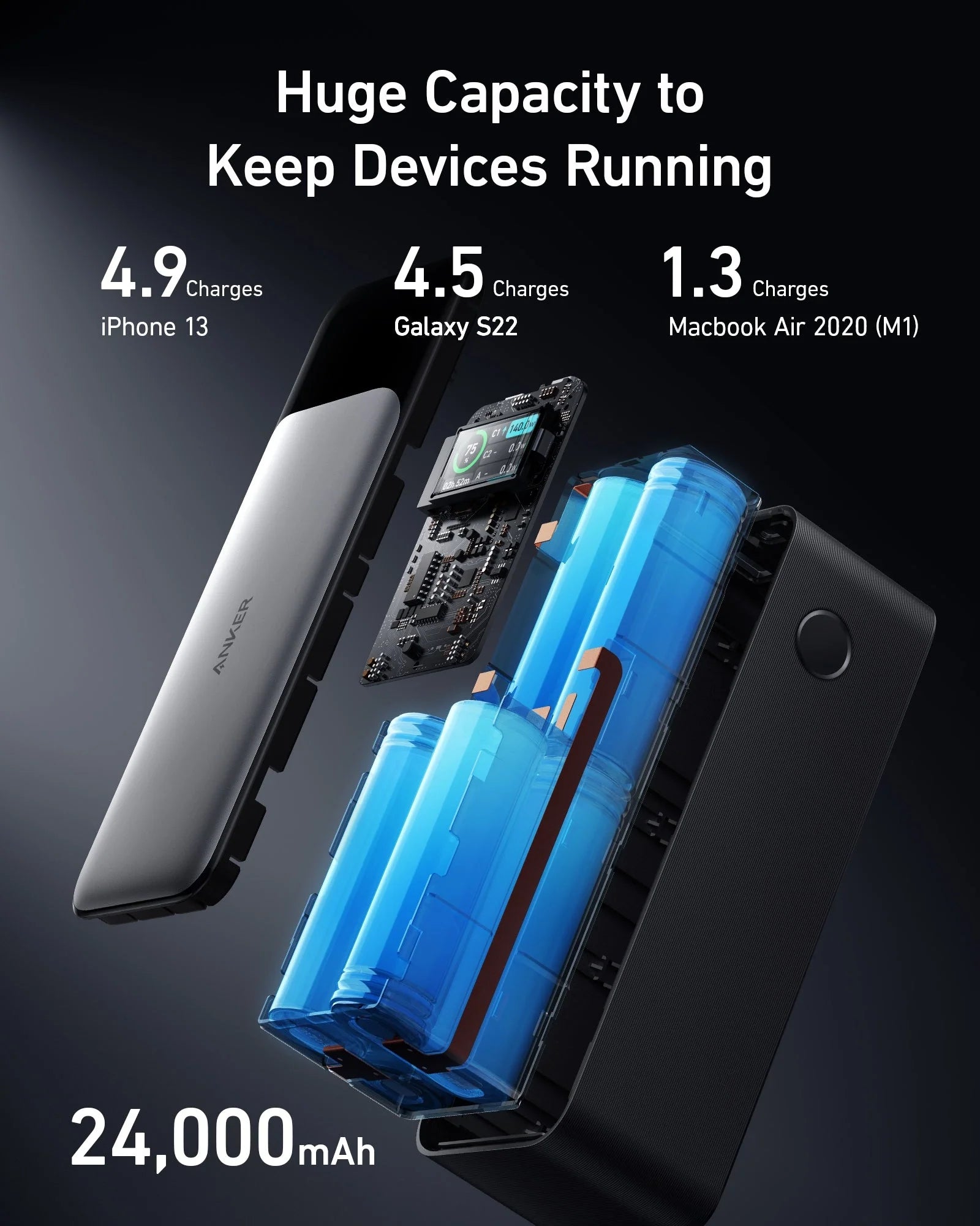 Anker 737 PowerCore 24K Gen 2 140W Power Bank A1289011