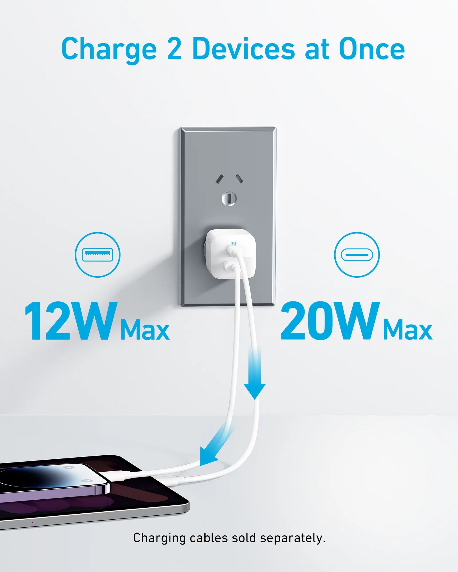 Anker 323 USB-C 33W Wall Charger - White A2331T21