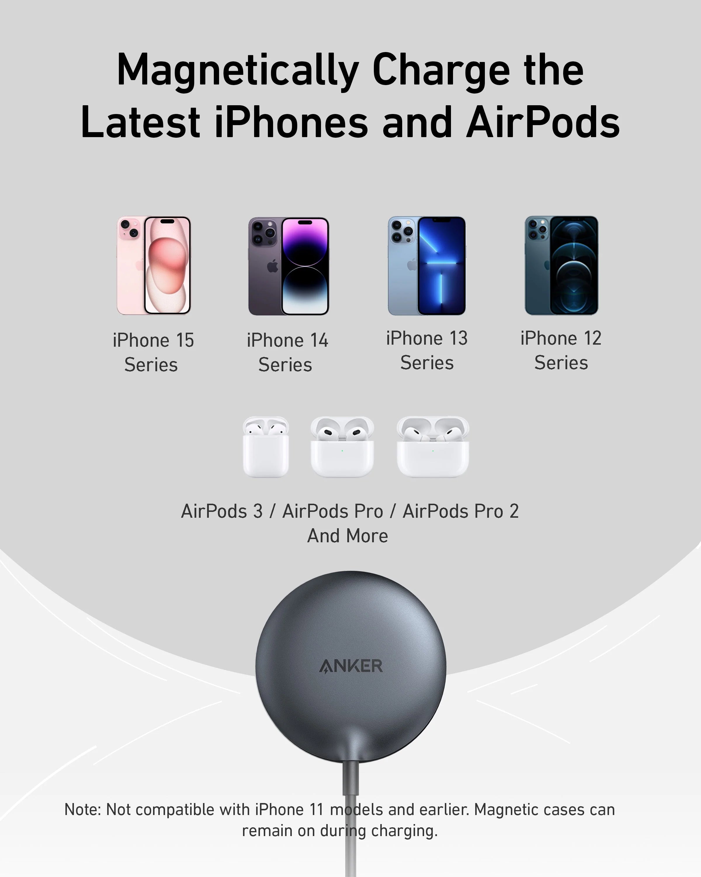 Anker MagGo 15W Wireless Charger (Pad) A25M0111