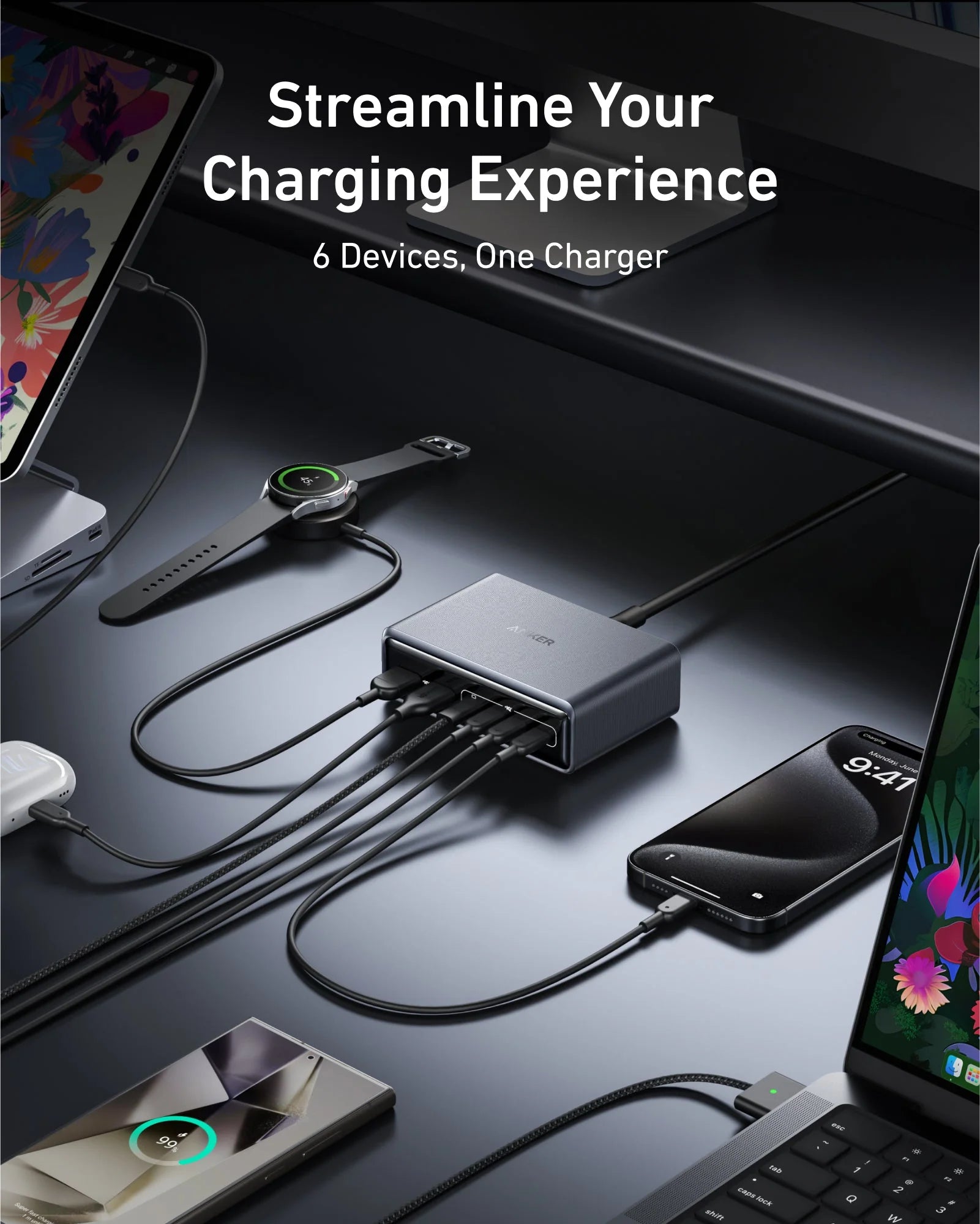 Anker 200W 6-Ports GaN Prime Charger A2683T41