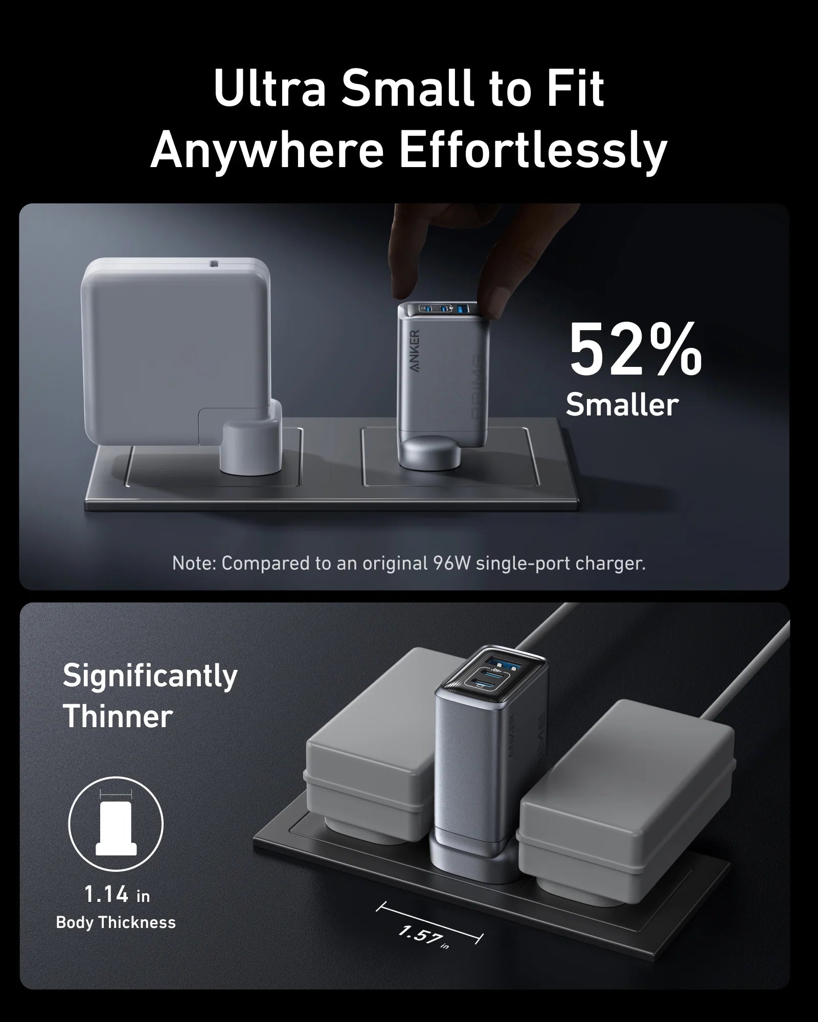 Anker 100W 3-Ports GaN Prime Charger A2688T41