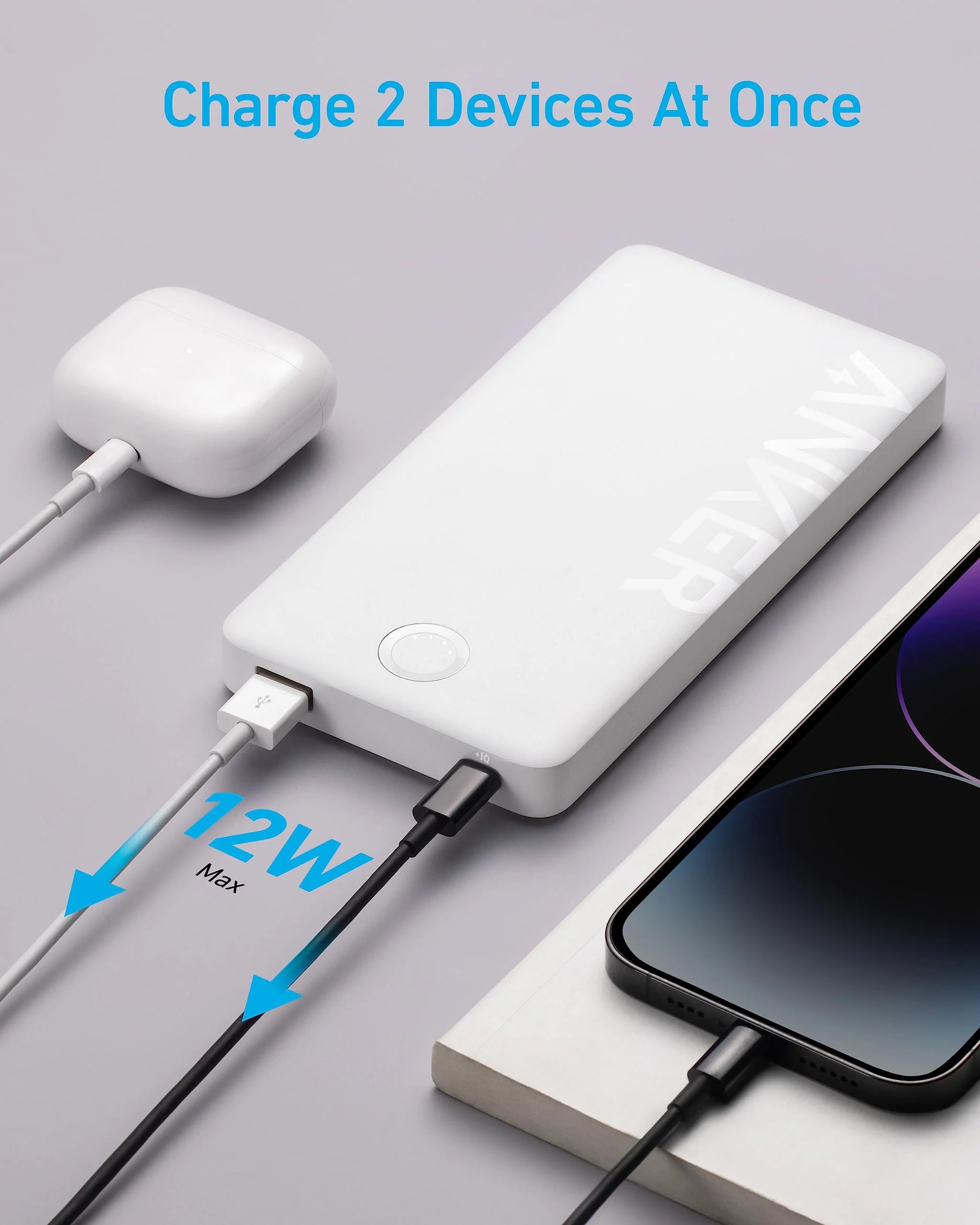 Anker 323 10000mAh Power Bank - White A1334H21